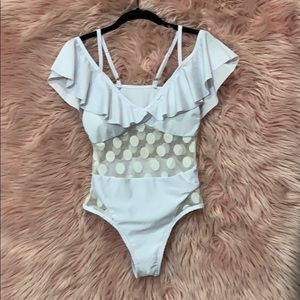 White Bardot monokini